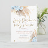 Invitation Pampas Grass Bohemian Long Distance Baby shower (Debout devant)