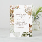 Invitation Pampas Grass Bohemian Photo Boho Mariage tropical (Debout devant)