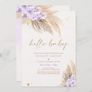 Invitation Pampas Grass Bohemian Tropical Desert Baby shower