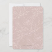 Invitation Pampas Grass Boho aquarelle Dusty Rose mariage (Dos)