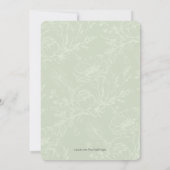 Invitation Pampas Grass Boho aquarelle Sage Vert (Dos)