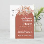 Invitation Pampas Grass Boho Arch QR Code Photo Mariage (Debout devant)