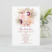 Invitation Pampas Grass Boho Automne Citrouille Baptême Chris (Debout devant)