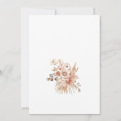 Invitation Pampas Grass Boho Baby shower floral bohème (Dos)