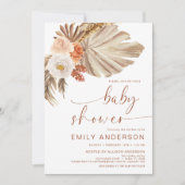 Invitation Pampas Grass Boho Bohemian Desert Baby shower (Devant)
