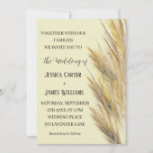 Invitation Pampas Grass Boho Bohemian Grass Simple Mariage (Devant)