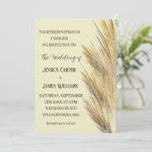 Invitation Pampas Grass Boho Bohemian Grass Simple Mariage (Debout devant)