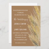Invitation Pampas Grass Boho Bohemian Grass Simple Mariage (Devant / Derrière)