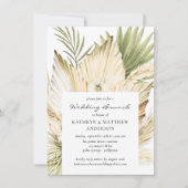 Invitation Pampas Grass Boho Bouquet Post Mariage Brunch (Devant)