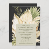 Invitation Pampas Grass Boho Bouquet Post Mariage Réception (Devant / Derrière)