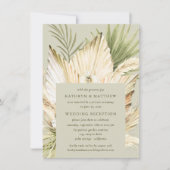 Invitation Pampas Grass Boho Bouquet Réception de mariage uni (Devant)