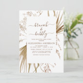 Invitation Pampas Grass Boho Brunch & Fête des mariées Bubbly (Debout devant)