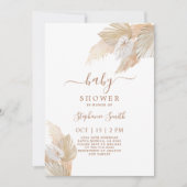 Invitation Pampas Grass Boho Chic Baby shower (Devant)