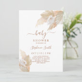 Invitation Pampas Grass Boho Chic Baby shower (Debout devant)