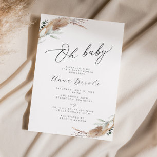 Invitation Pampas Grass Boho Chic baby shower