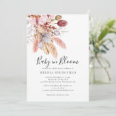 Invitation Pampas Grass Boho Chic Baby shower (Debout devant)