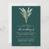 Invitation Pampas Grass Boho Emerald Mariage vert (Devant)