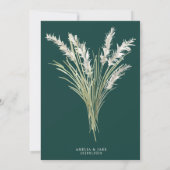 Invitation Pampas Grass Boho Emerald Mariage vert (Dos)
