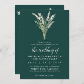 Invitation Pampas Grass Boho Emerald Mariage vert (Devant / Derrière)