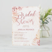 Invitation Pampas Grass Boho Floral Fête des mariées Bohème (Debout devant)