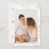 Invitation Pampas Grass Boho Floral Photo Fête des mariées (Dos)