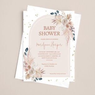 Invitation Pampas Grass Boho Girl Baby shower