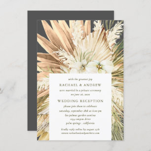 Invitation Pampas Grass Boho Post Mariage Réception Seulement