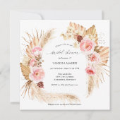 Invitation Pampas Grass Boho rose Fête des mariées Florale (Devant)