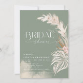 Invitation Pampas Grass Boho Sage Green Photo Fête des mariée (Devant)