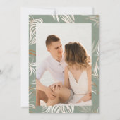 Invitation Pampas Grass Boho Sage Green Photo Fête des mariée (Dos)