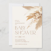 Invitation Pampas Grass Boho Sexe Baby shower neutre (Devant)