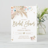 Invitation Pampas Grass Boho Tropical Rustic Fête des mariées (Debout devant)