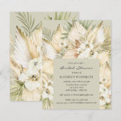 Invitation Pampas Grass Desert Floral Bouquet Fête de l'marié (Devant / Derrière)