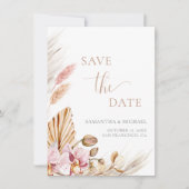 Invitation Pampas Grass Dusty Pink Enregistrer la date Annonc (Devant)