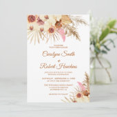 Invitation Pampas Grass éditable tout en un Mariage (Debout devant)