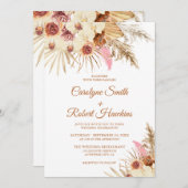 Invitation Pampas Grass éditable tout en un Mariage (Devant / Derrière)