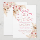 Invitation Pampas Grass Elle Attache La Fête des mariées De N (Devant / Derrière)