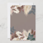 Invitation Pampas Grass et Feuille Mariage de la terre bohème (Dos)