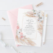 Invitation Pampas Grass et Orchidées Blanches Fête des mariée