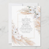 Invitation Pampas Grass et Orchidées Blanches Première commun (Devant)