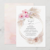 Pampas Grass et Orchidées roses Baby shower exotiq