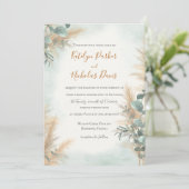 Invitation Pampas Grass Eucalyptus Boho Mariage (Debout devant)