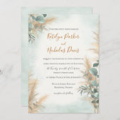 Invitation Pampas Grass Eucalyptus  Boho Mariage (Devant / Derrière)