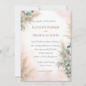 Invitation Pampas Grass Eucalyptus Vert Boho Mariage Invi (Devant)