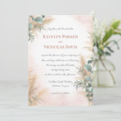 Invitation Pampas Grass Eucalyptus Vert Boho Mariage Invi (Debout devant)