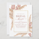 Invitation Pampas Grass Fête des mariées Bohemian Boho (Devant)