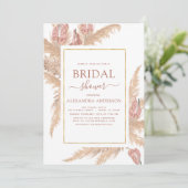 Invitation Pampas Grass Fête des mariées Bohemian Boho (Debout devant)