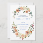 Invitation Pampas Grass Floral Bourgogne Terracotta Mariage (Devant)