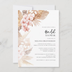 Invitation Pampas Grass Floral Douche nuptiale