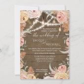 Invitation Pampas Grass Floral Edison illumine Mariage rustiq (Devant)
